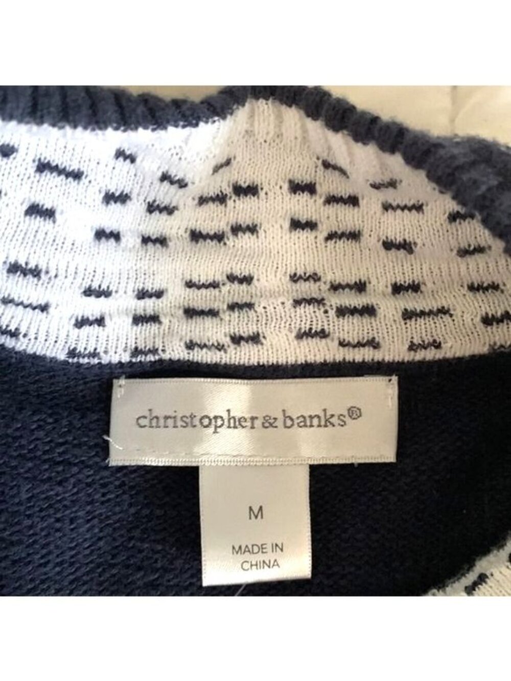 Christopher & Banks Womens Zip-Up Cardigan Sweater Size M Navy - Picture 2 of 10